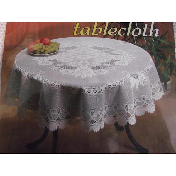 Tapestry Trading 52 x 76 in. European Lace Table Cloth, White TA96430 - main